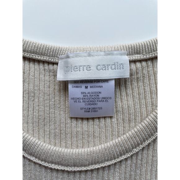 Women's Pierre Cardin Neutral Beige Knit Sweater Tank Size Medium - Picture 2 of 6